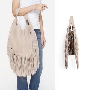 Johnny Was Purse Elodie Leather Suede Fringe Yarn Tribal Hippie Boho Western